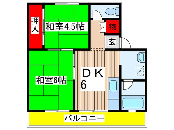 ビレッジハウス検見川9号棟の物件間取画像